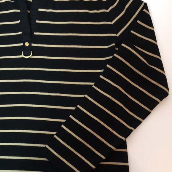 RALPH LAUREN long sleeve Top . Black/Cream - Picture 6 of 10